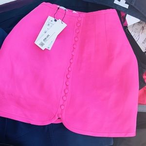 Satin pink miniskirt